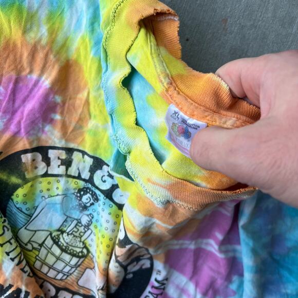 Vintage thrashed* Ben & Jerry’s tie dye graphic t shirt - Picture 7 of 11